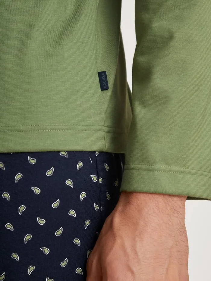 CALIDA Pyjama Tops Shirt Longsleeve Olive Oil 8211 Men