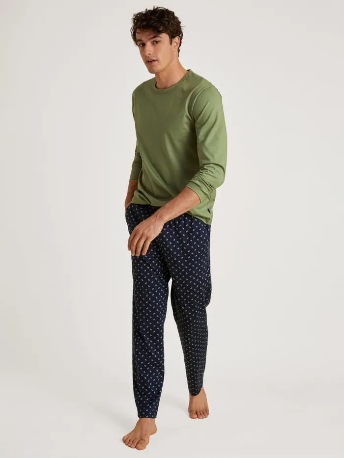 CALIDA Pyjama Tops Shirt Longsleeve Olive Oil 8211 Men