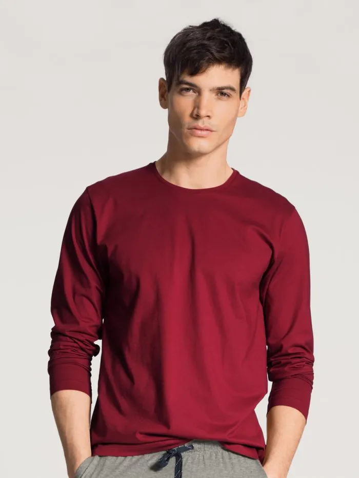 CALIDA Pyjama Tops Shirt Long Sleeve Rumba Red 8211 Men