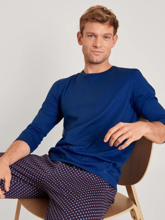 CALIDA Pyjama Tops Shirt Long Sleeve Sodalite Blue 8211 Men