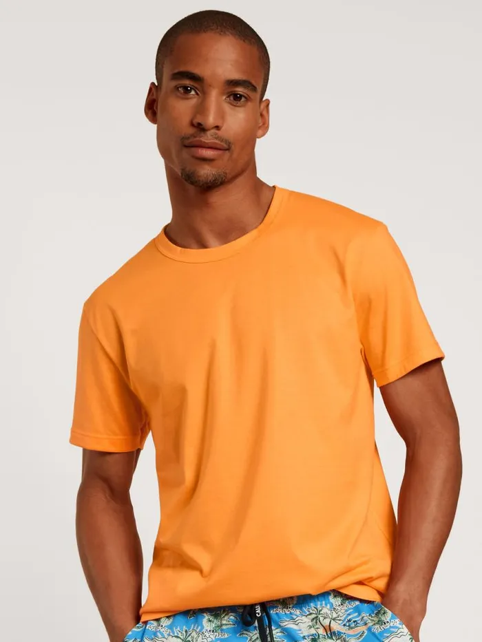 CALIDA Pyjama Tops Shirt Short Sleeve Blazing Orange 8211 Men
