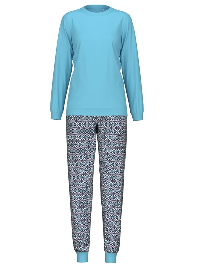 CALIDA Pyjamas Cuffed Pyjamas Blue Topaz 8211 Women