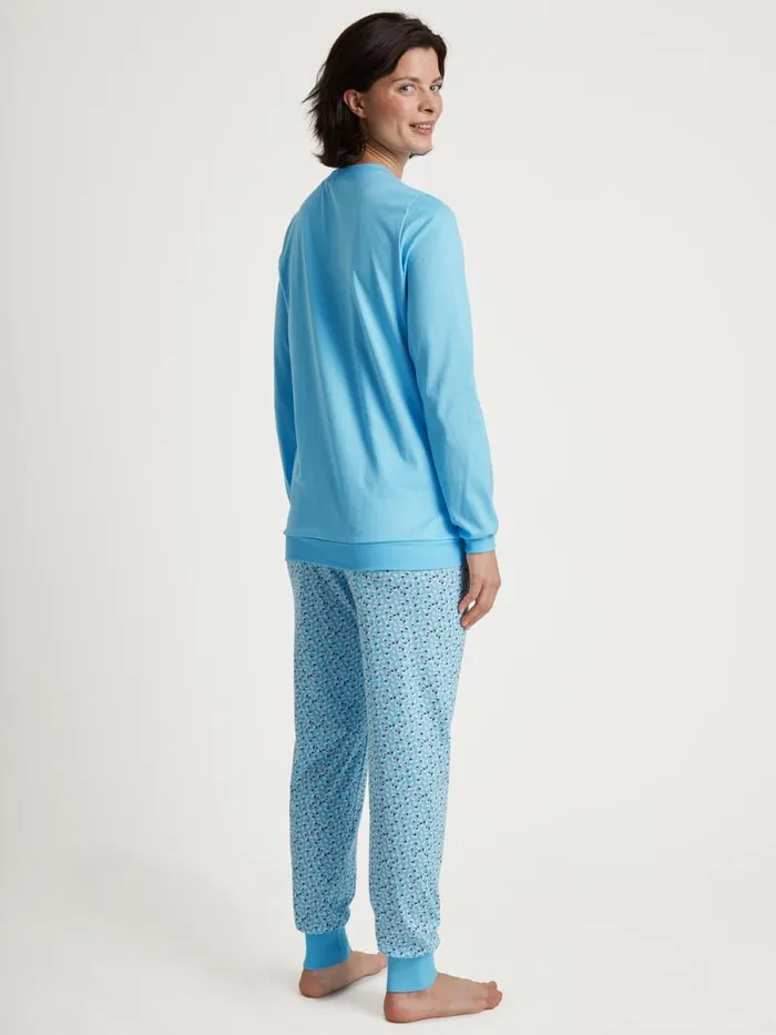 CALIDA Pyjamas Pyjama With Cuff Blue Topaz 8211 Women