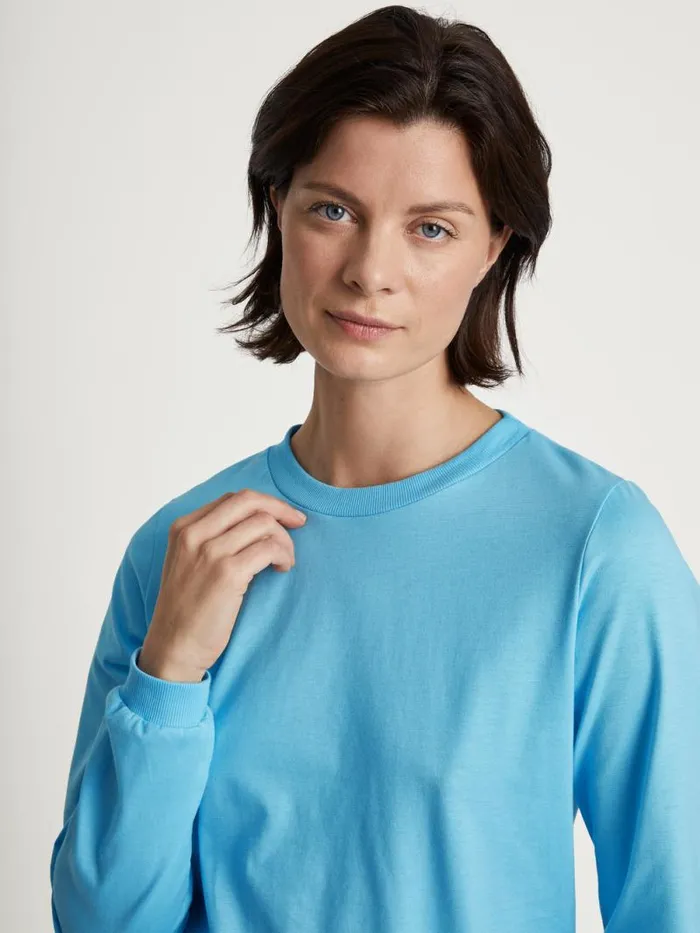 CALIDA Pyjamas Pyjama With Cuff Blue Topaz 8211 Women