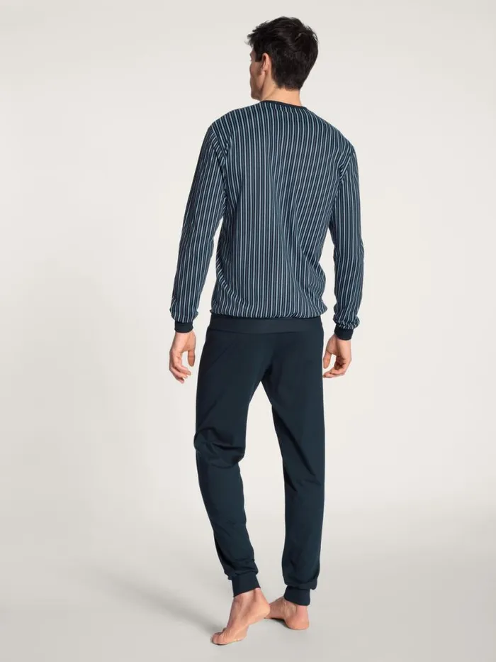 CALIDA Pyjamas Pyjama With Cuff Dark Sapphire 8211 Men