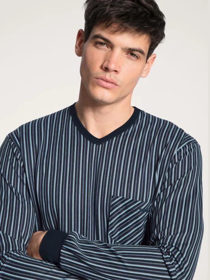 CALIDA Pyjamas Pyjama With Cuff Dark Sapphire 8211 Men
