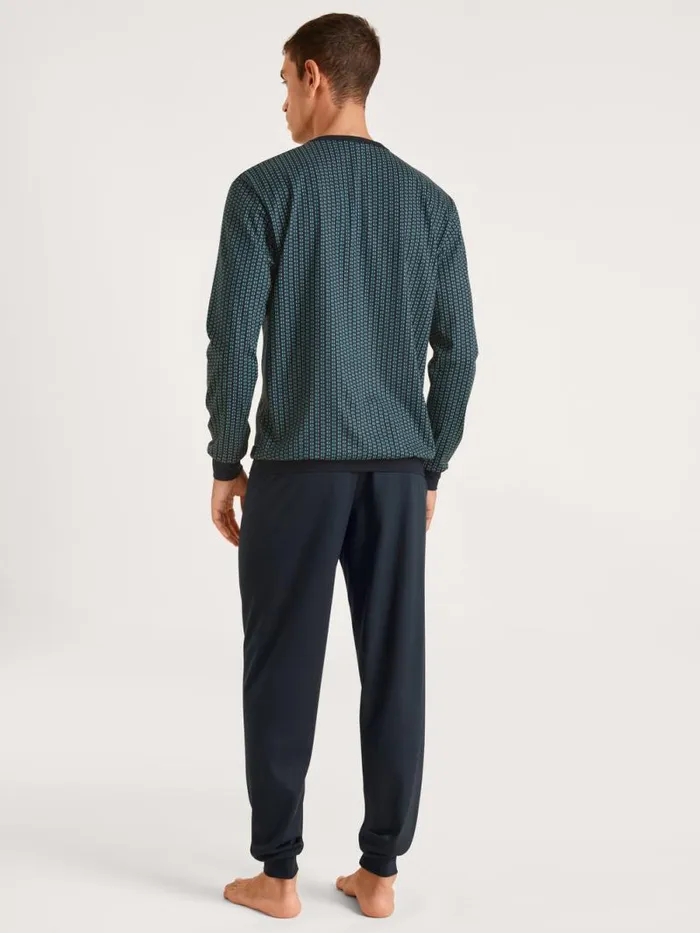 CALIDA Pyjamas Pyjama With Cuff Deep Lagoon Green 8211 Men