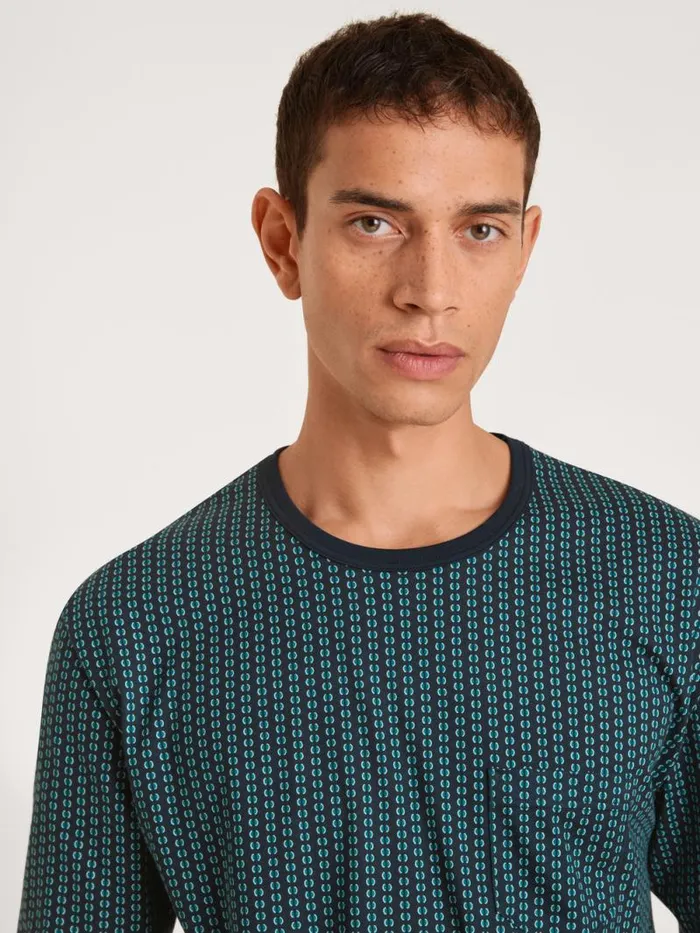 CALIDA Pyjamas Pyjama With Cuff Deep Lagoon Green 8211 Men