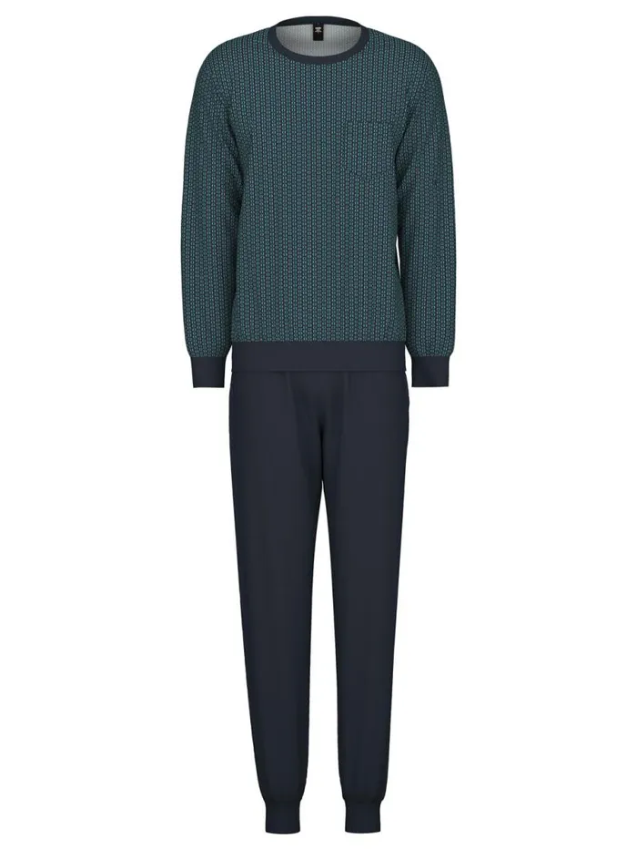 CALIDA Pyjamas Pyjama With Cuff Deep Lagoon Green 8211 Men