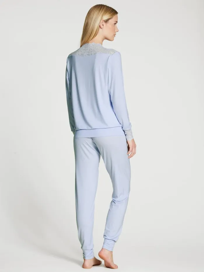 CALIDA Pyjamas Pyjama With Cuff Harmony Blue 8211 Women
