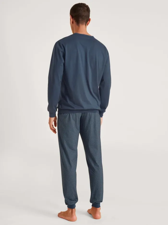 CALIDA Pyjamas Pyjama With Cuff Saragossa Blue 8211 Men