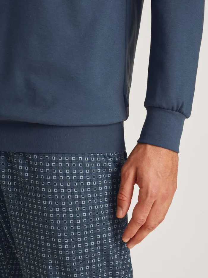 CALIDA Pyjamas Pyjama With Cuff Saragossa Blue 8211 Men