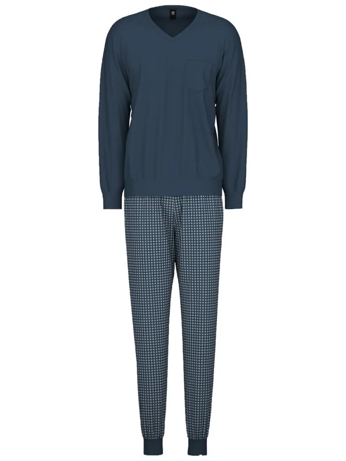CALIDA Pyjamas Pyjama With Cuff Saragossa Blue 8211 Men