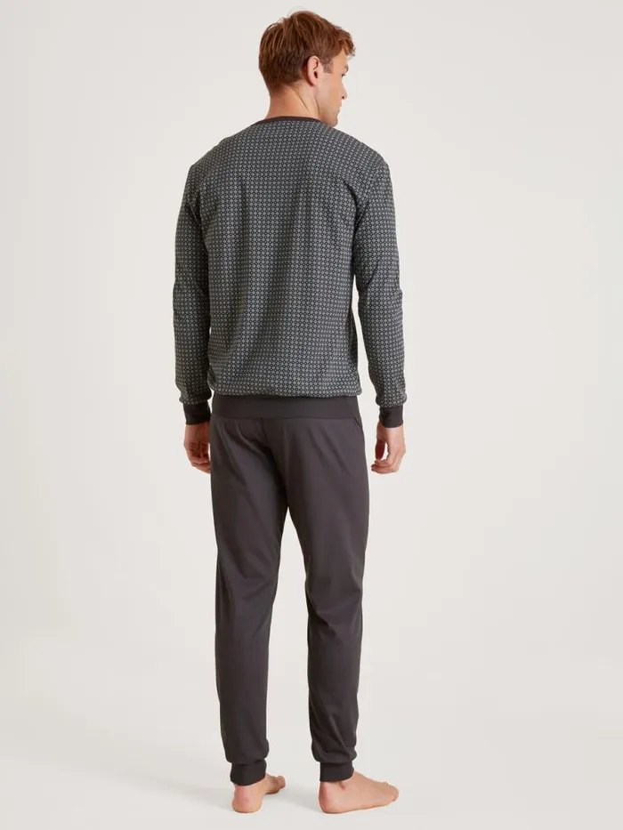 CALIDA Pyjamas Pyjama With Cuff Shale Grey 8211 Men