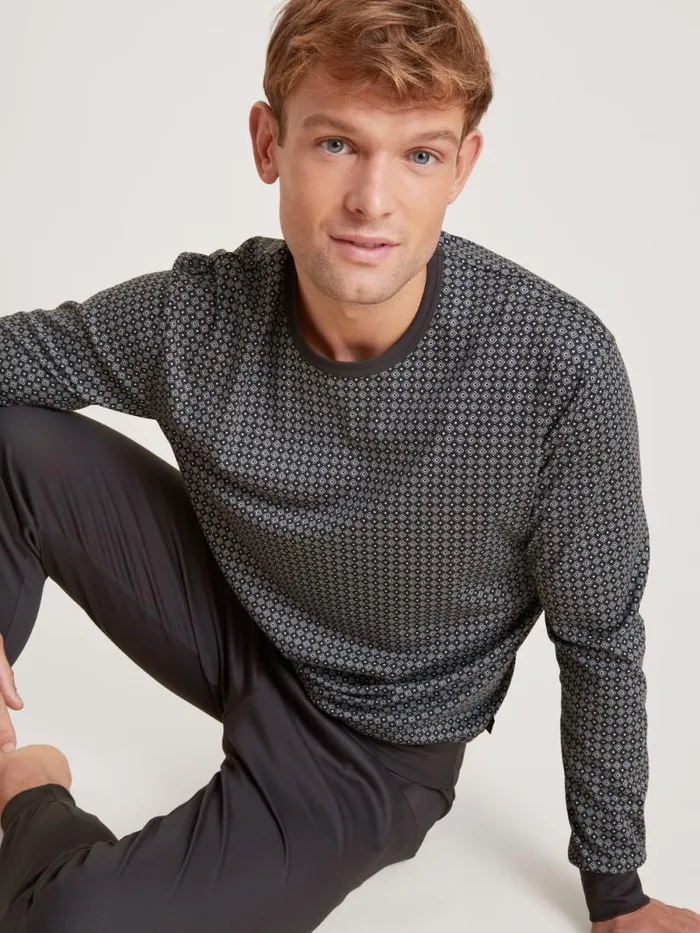 CALIDA Pyjamas Pyjama With Cuff Shale Grey 8211 Men
