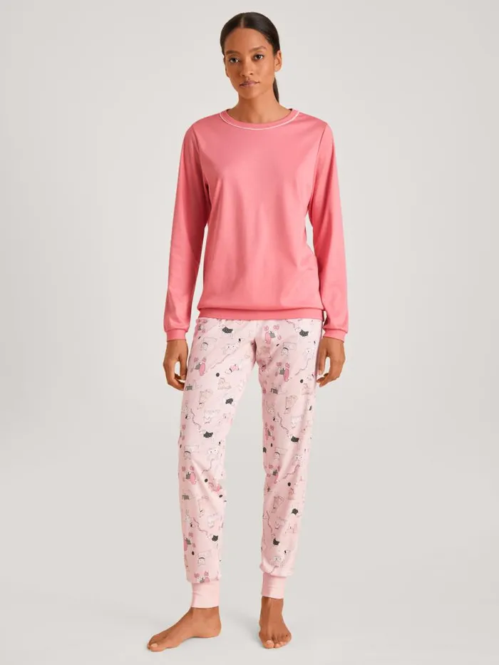 CALIDA Pyjamas Pyjama With Cuff Strawberry Ice 8211 Women
