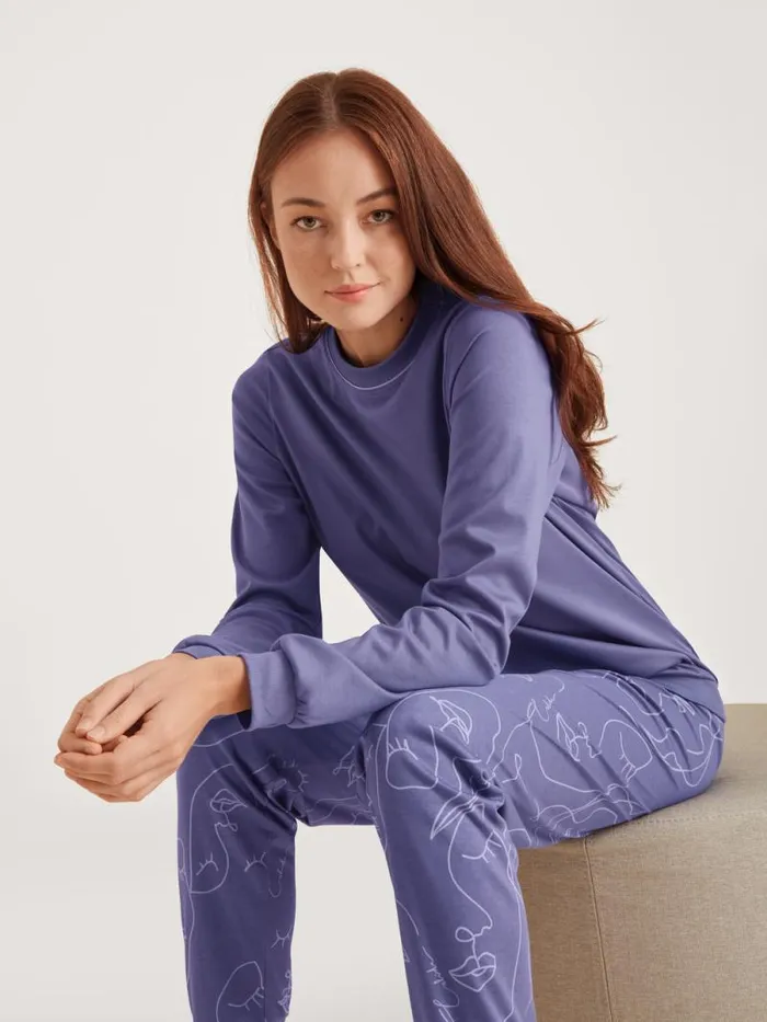 CALIDA Pyjamas Pyjama With Cuff Twilight Purple 8211 Women