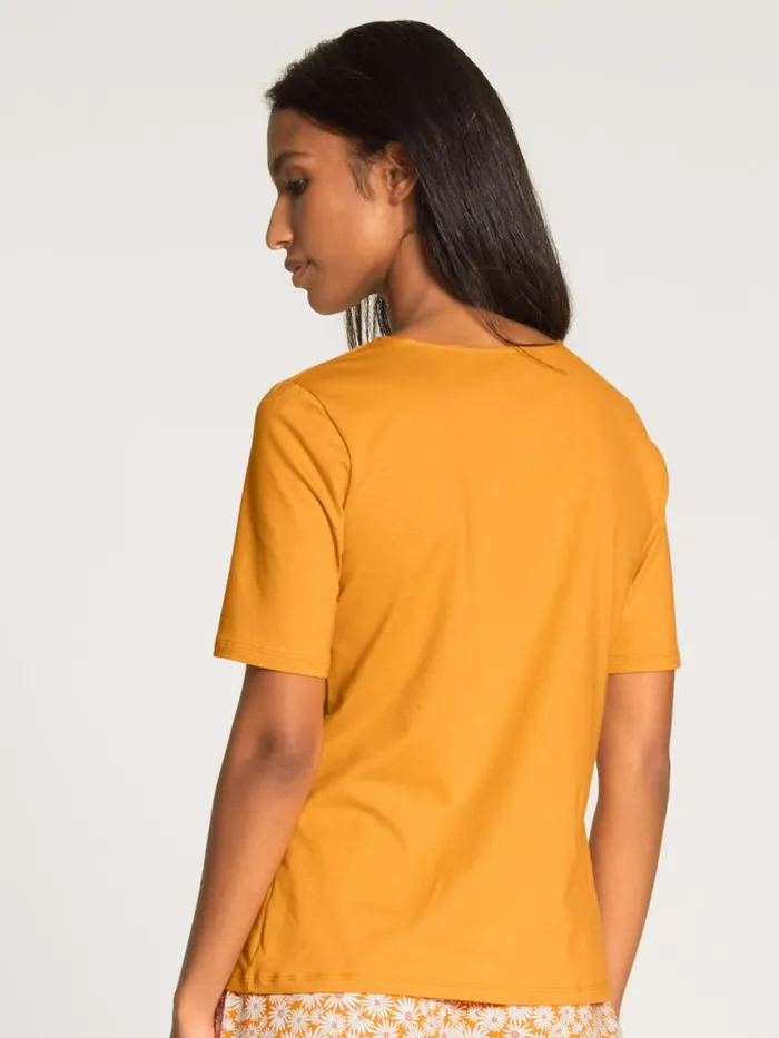CALIDA Shirts Shirt Short Sleeve Honeycomb Yellow 8211 Women
