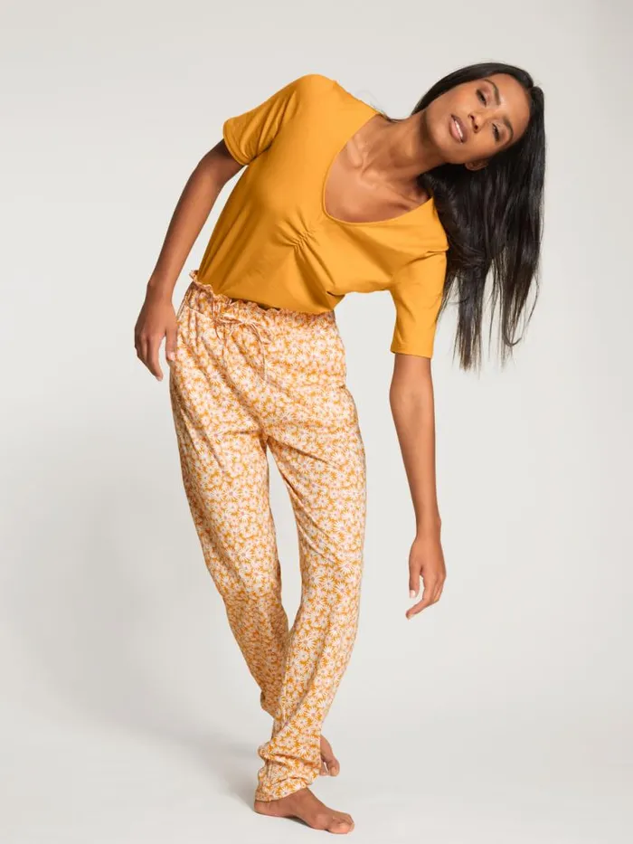 CALIDA Shirts Shirt Short Sleeve Honeycomb Yellow 8211 Women