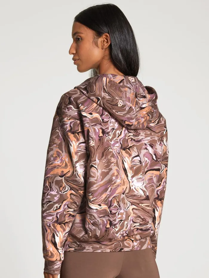 CALIDA Sweatshirts and Jackets Sweatjacket Cradle To Cradle Certified Truffle Brown Print 8211 Women