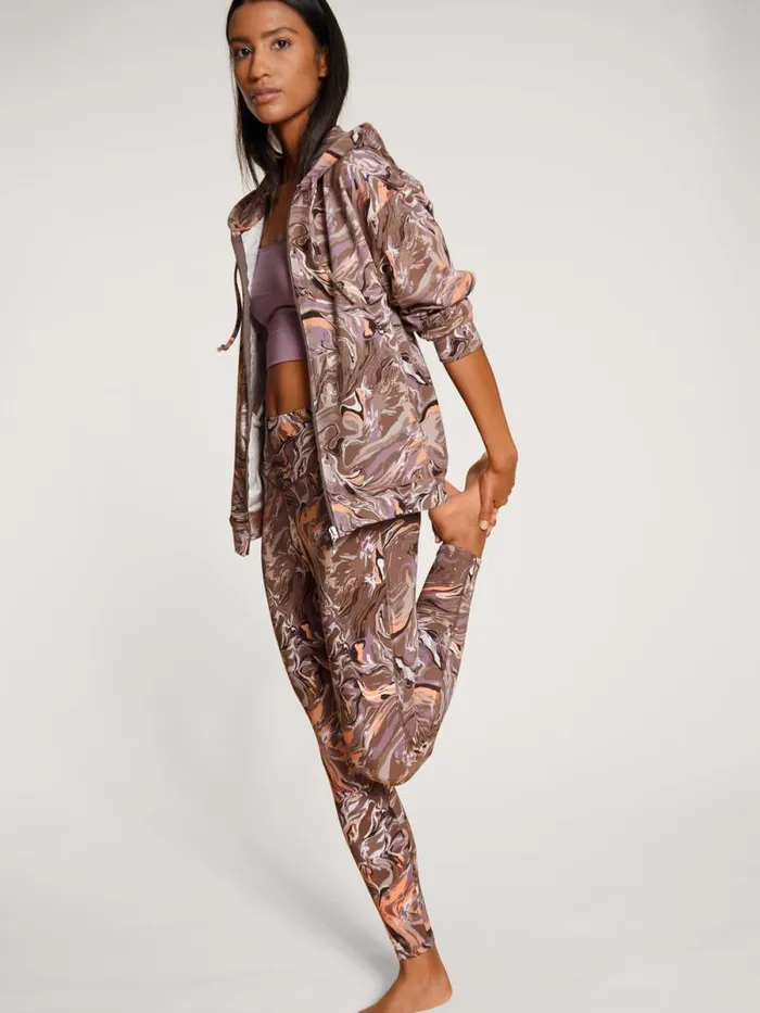 CALIDA Sweatshirts and Jackets Sweatjacket Cradle To Cradle Certified Truffle Brown Print 8211 Women