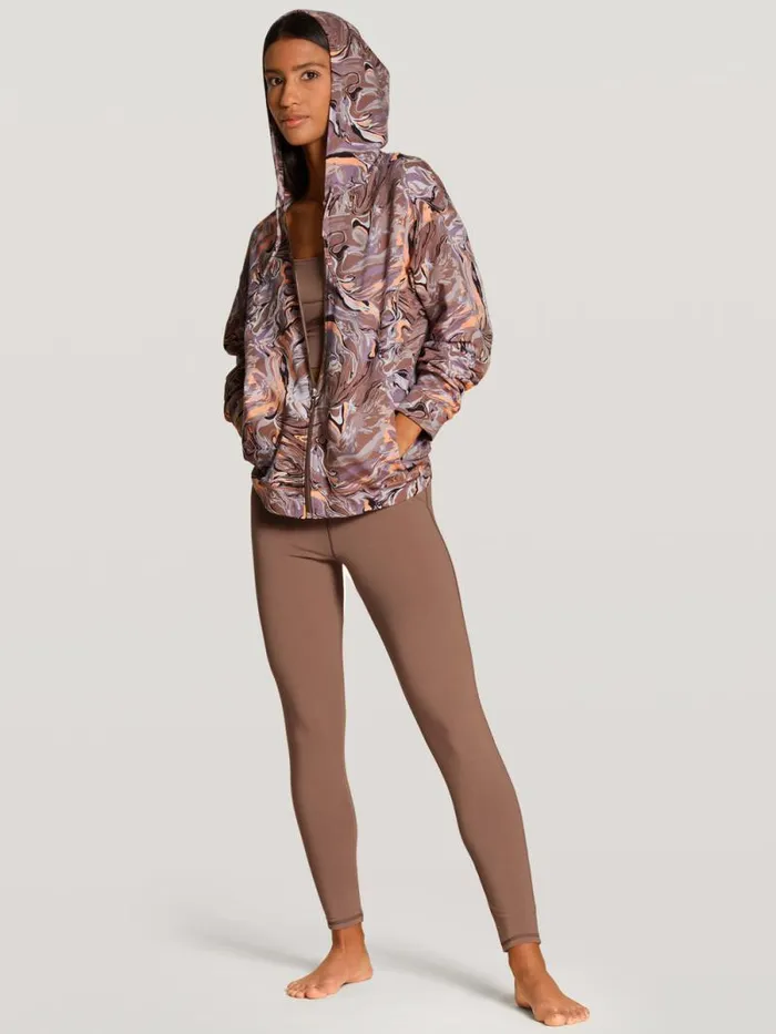 CALIDA Sweatshirts and Jackets Sweatjacket Cradle To Cradle Certified Truffle Brown Print 8211 Women