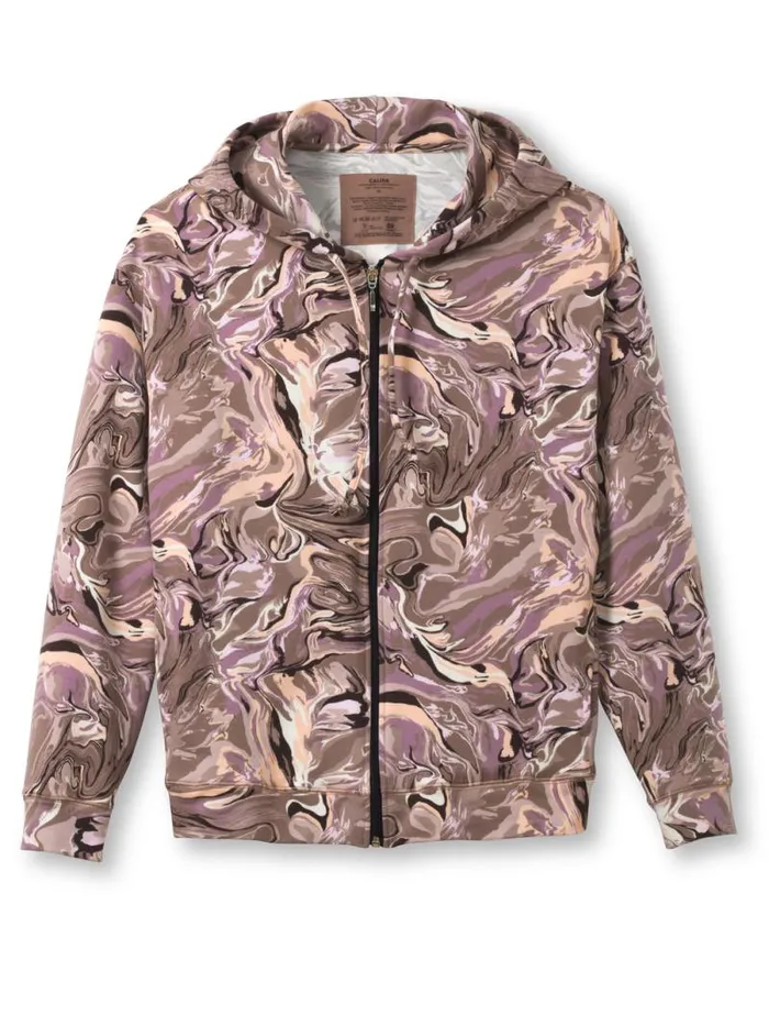 CALIDA Sweatshirts and Jackets Sweatjacket Cradle To Cradle Certified Truffle Brown Print 8211 Women