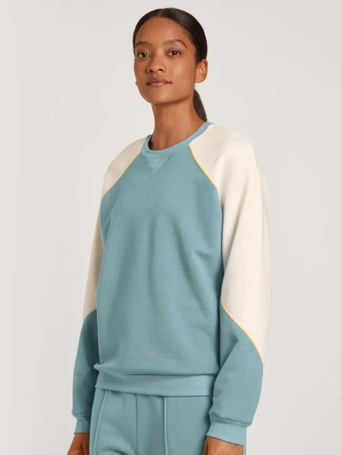 CALIDA Sweatshirts and Jackets Sweatshirt Cradle To Cradle Certified Blue Satin 8211 Women