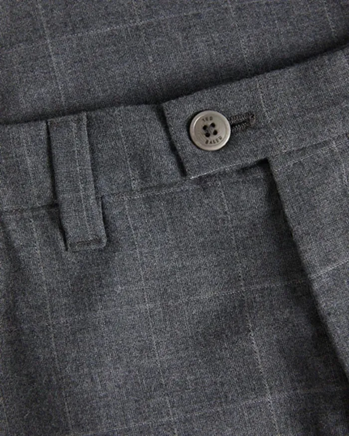 Camburn Fit Check Trousers Charcoal Men Ted Baker Pants