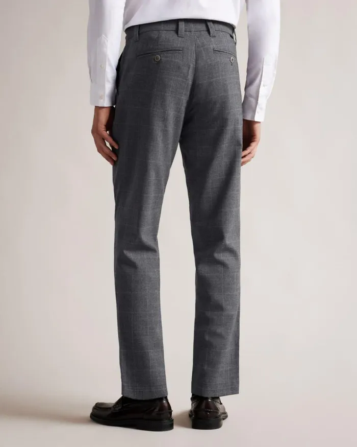 Camburn Fit Check Trousers Charcoal Men Ted Baker Pants