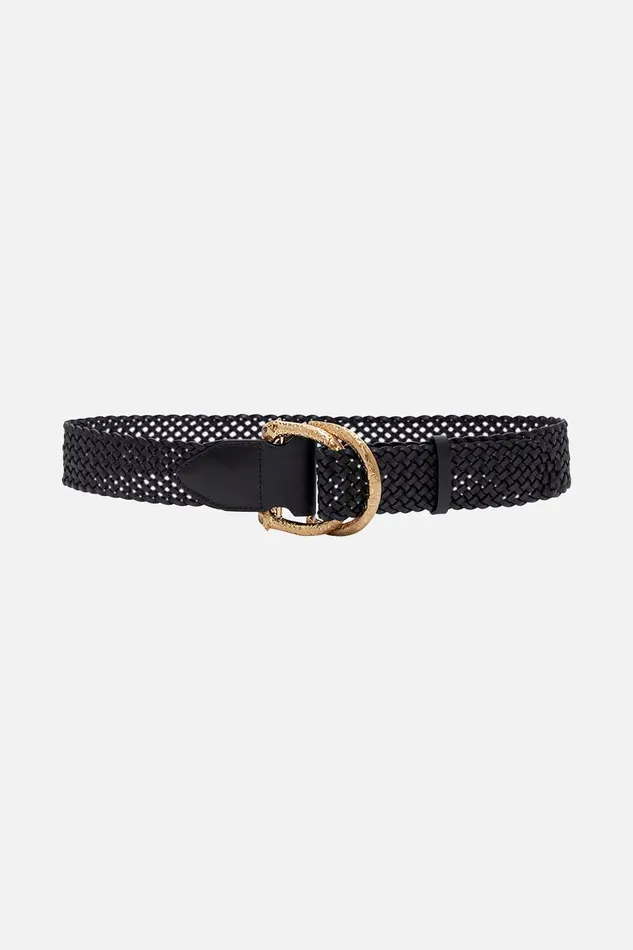 Camilla Belts Double Dring Belt Solid Black 8211 Accessories