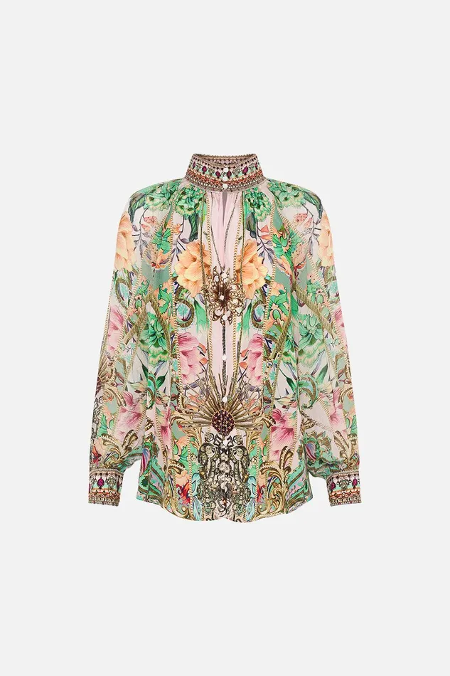Camilla Blouses and Shirts Raglan Button Up Shirt Lost City 8211 Womens
