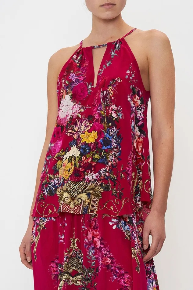 Camilla Cami Tops Flared Cami With Neck Tie Boheme Blooms 8211 Womens Camilla Cami Tops Flared Cami With Neck Tie Boheme Blooms 8211 Womens