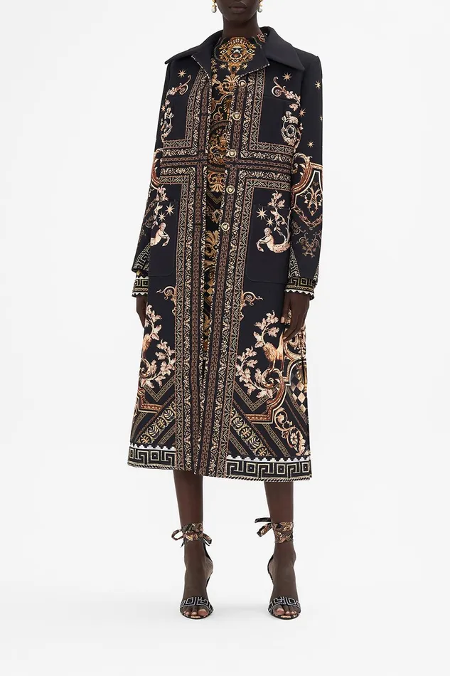 Camilla Jackets Long Button Front Coat Duomo Dynasty 8211 Womens
