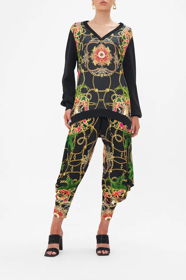 Camilla Knitwear V Neck Silk Front Jumper Jealousy And Jewels 8211 Womens