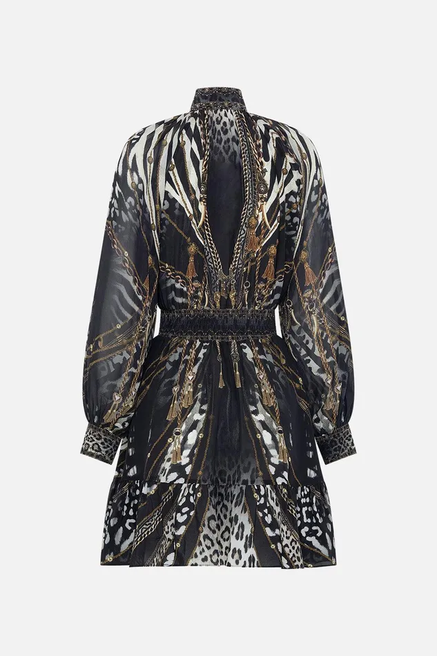 Camilla Mini Dresses Shirred Waist High Neck Mini Dress Untamed Royalty 8211 Womens Camilla Mini Dresses Shirred Waist High Neck Mini Dress Untamed Royalty 8211 Womens