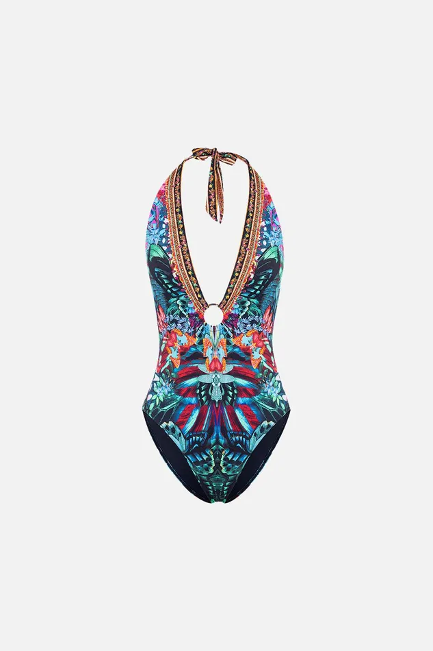 Camilla One Pieces Ring Detail Plunge V One Piece In A Flutter 8211 Womens Camilla One Pieces Ring Detail Plunge V One Piece In A Flutter 8211 Womens