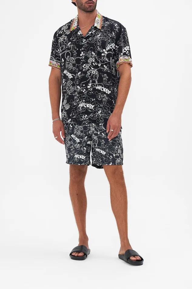 Camilla Shirts Short Sleeve Camp Collared Shirt Mickeys Kingdom 8211 Mens