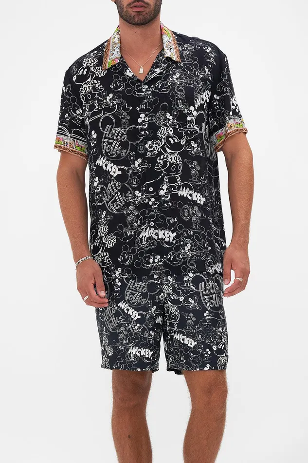 Camilla Shirts Short Sleeve Camp Collared Shirt Mickeys Kingdom 8211 Mens