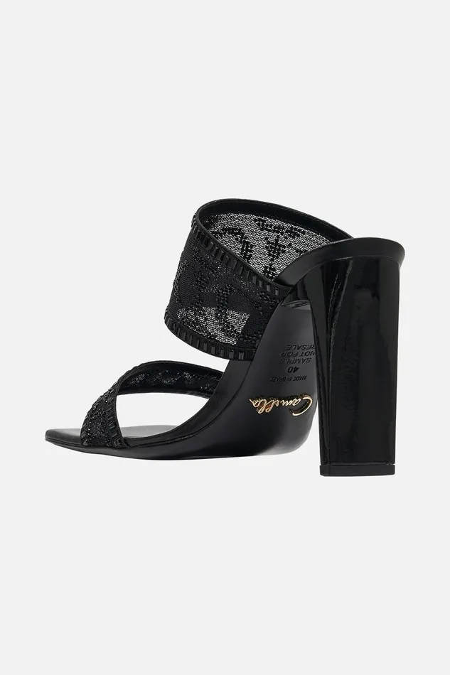 Camilla Shoes Alexia Slim Block Heel Mule Solid Black 8211 Accessories