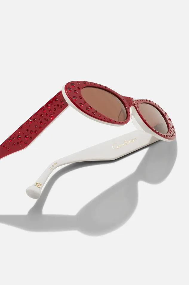 Camilla Sunglasses Champagne and Caviar Sunglasses Red Crystal 8211 Accessories