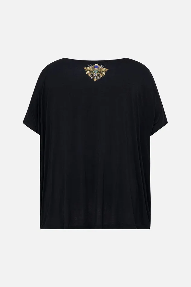 Camilla Tees Loose Fit Round Neck Tee 8211 Black Sing My Song 8211 Womens Camilla Tees Loose Fit Round Neck Tee 8211 Black Sing My Song 8211 Womens