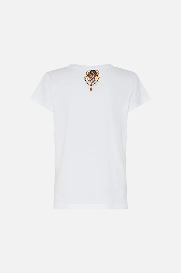 Camilla Tees Slim Fit Round Neck Tshirt 8211 White Saluti Summertime 8211 Womens Camilla Tees Slim Fit Round Neck Tshirt 8211 White Saluti Summertime 8211 Womens