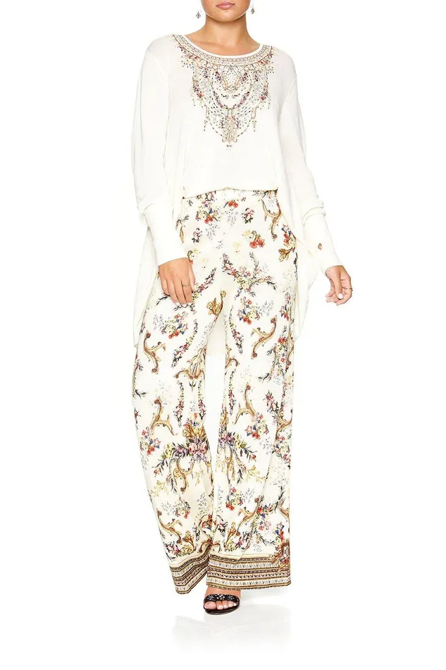 Camilla Wide Leg Pants Knitted Trouser Olympe Ode 8211 Womens