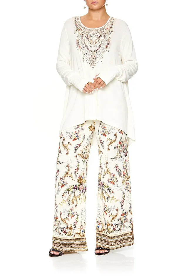 Camilla Wide Leg Pants Knitted Trouser Olympe Ode 8211 Womens