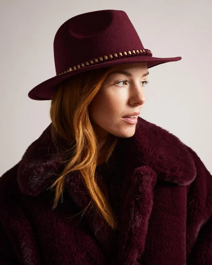 Chain Detail Fedora DpPurple Women Ted Baker Hats