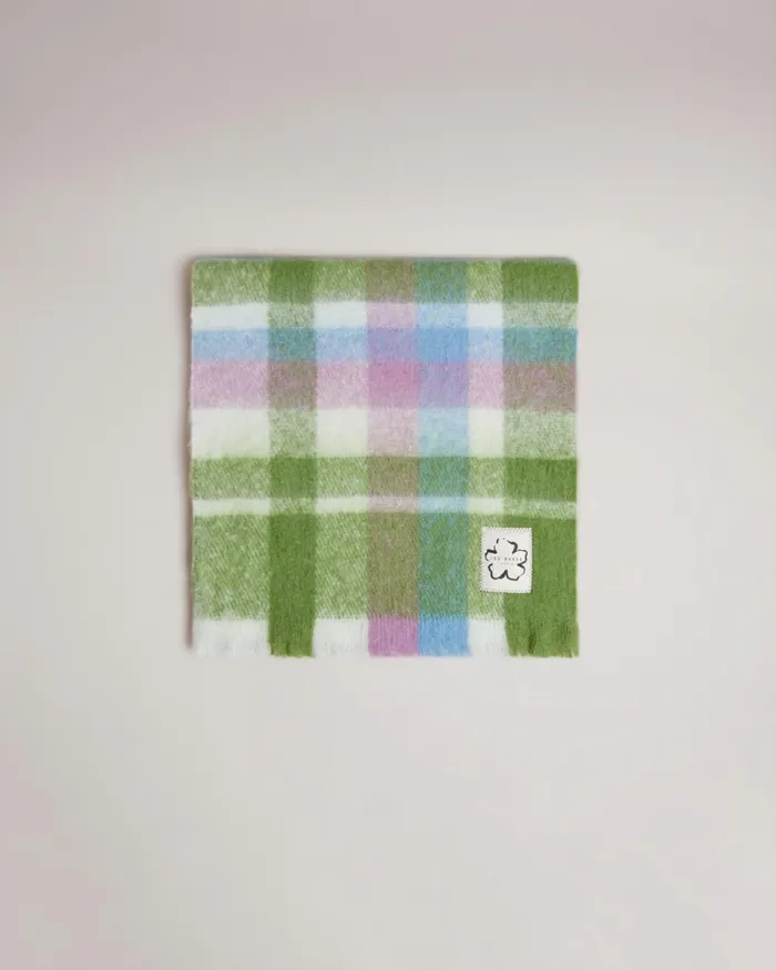 Check Scarf Light Green Women Ted Baker Scarves