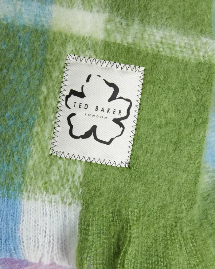 Check Scarf Light Green Women Ted Baker Scarves