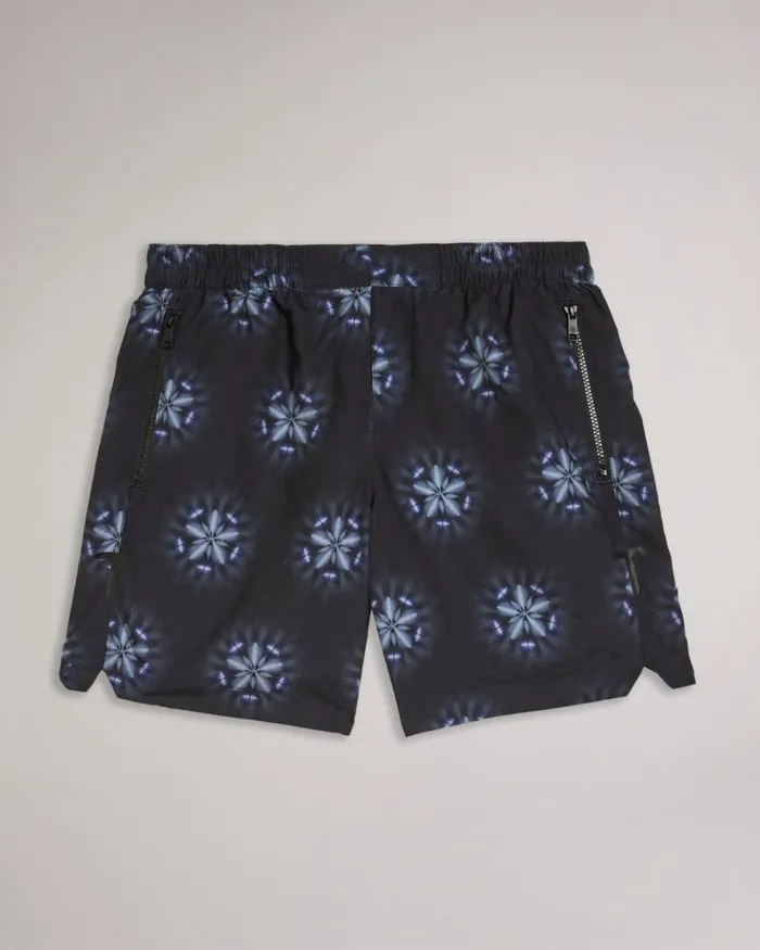 Circular Printed Swim Shorts Black Men Ted Baker Clothing
