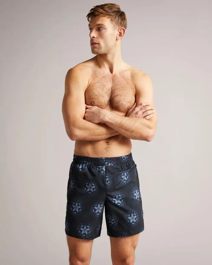 Circular Printed Swim Shorts Black Men Ted Baker Clothing